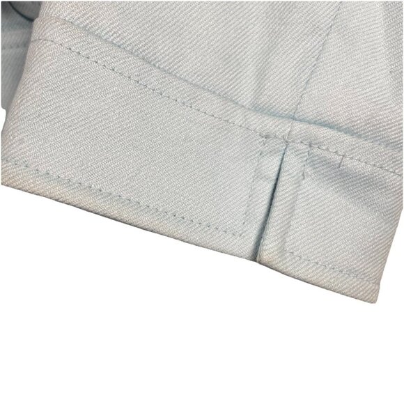 Vintage Carlisle Cotton Blend Blazer Jacket Size 12 Light Blue Pockets Zip Work - Picture 4 of 11